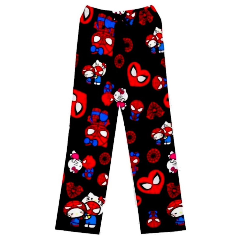 XS PETITE hello kitty spider man Valentine pajamas pants